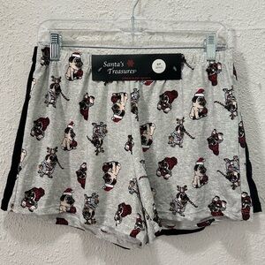 Santa's Treasures Dog Christmas Themed Pajama Sleep Shorts 2PK NWT Small